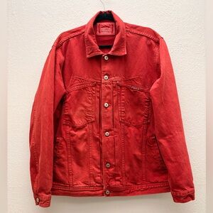 Marithé François Girbaud Red Denim Jacket SAMPLE Sz M